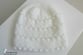 Bonnet blanc layette laine bébé fait main