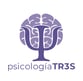 Logo de psicologíaTR3S: letra griega psi, con un cerebro alrededor simulando un árbol