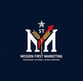 Mission First Marketing logo with "MM", wheat as "1", red arrow, star, and patriotic-agricultural theme, dark blue backgroun