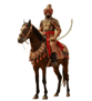 a man in a turban riding a horse