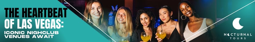 Group of friends enjoying cocktails at a Las Vegas nightclub, representing the exciting nightlife experience.