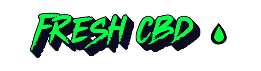 Logotipo Fresh CBD con gota de aceite de CBD verde