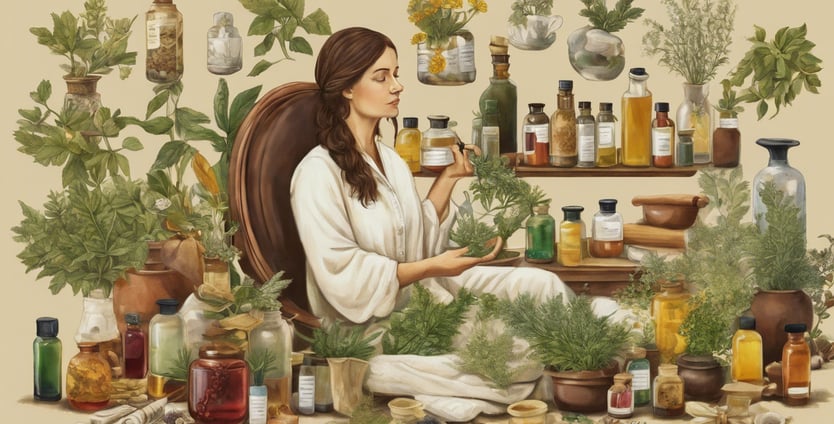 Selection of herbal remedies on a picture