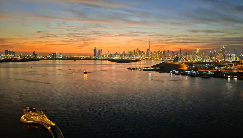 The Creek with downtown Dubai in the background