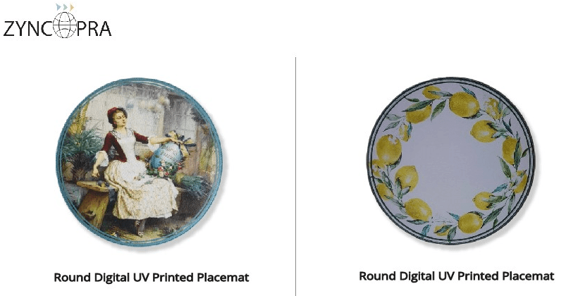 Digitally printed round placemats – custom design options for restaurants