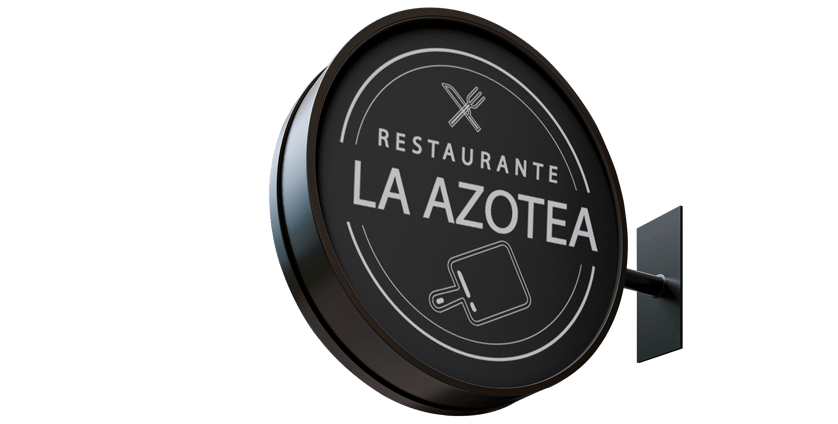 Rótulo circular personalizado para publicidad llamativa y de fácil visualización.