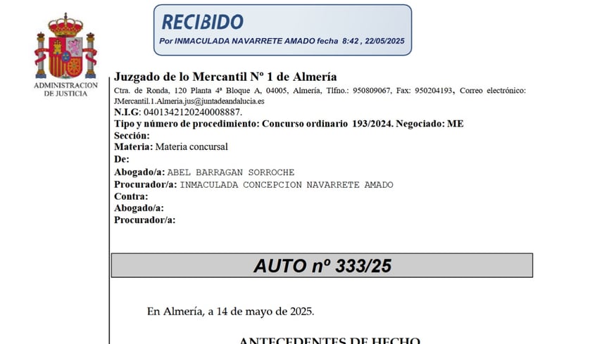 cancelación deudas almeria