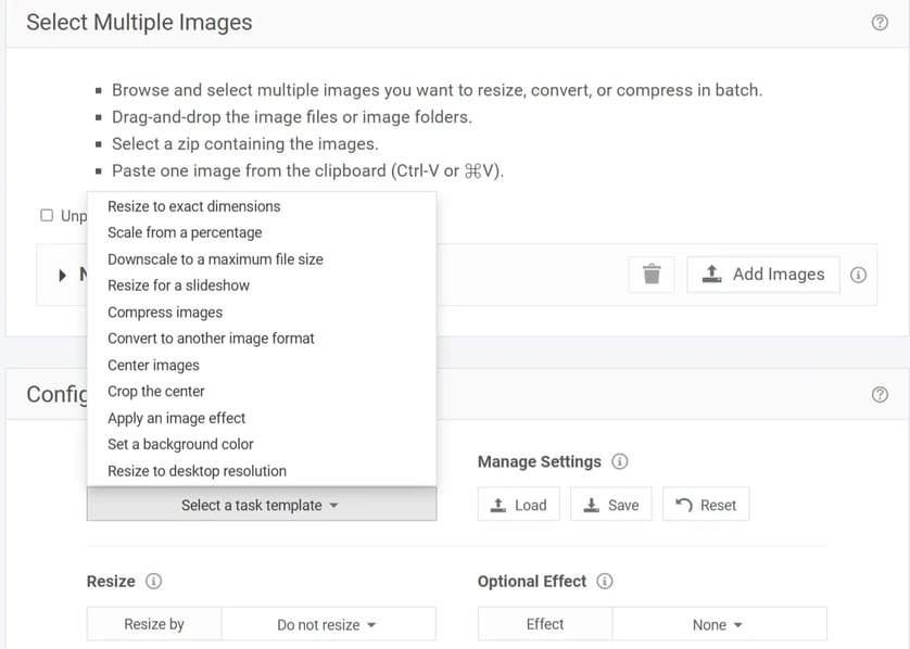 Using RedKetchup's tool to compress and resize bulk images, an important aspect of on-page SEO optimization