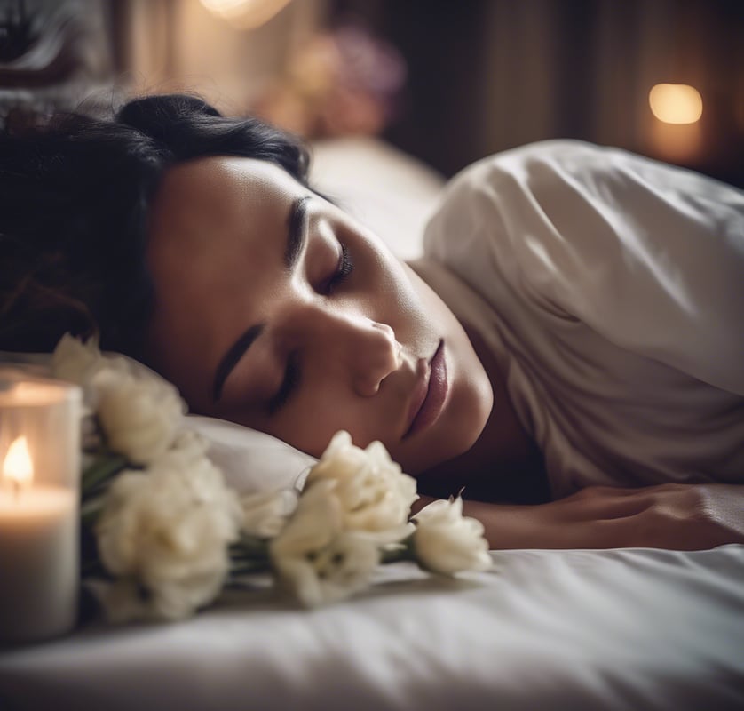 woman covered with white blanket