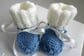 Bonnet et chaussons layette bb bleublancneige