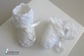 Chaussons blancs layette bb tricot fait main