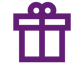 a purple gift box with a bow on it