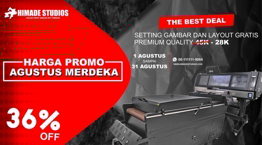 Himade Studios Gelar Promo Besar-Besaran Print Sablon DTF di Bulan Agustus 2025