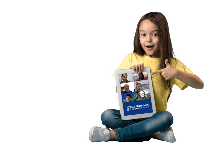 Curso de inglês online Metropolis Idiomas — aulas ao vivo para crianças, adolescentes e adultos.