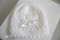 Bonnet blanc modèle tricot bb fait main