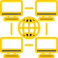 Computers interconnected over Internet