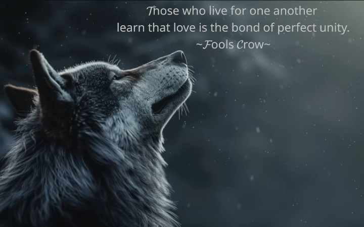 wolf with nose upturned into the falling snow