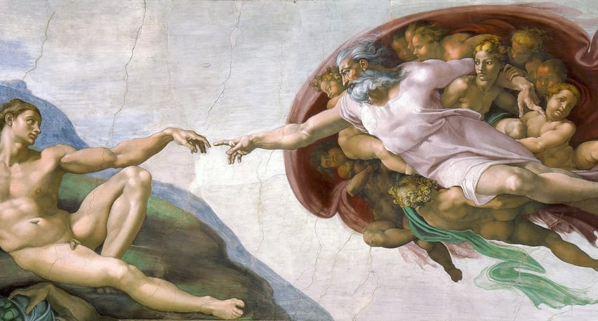 La création d'Adam, par Michel-Ange