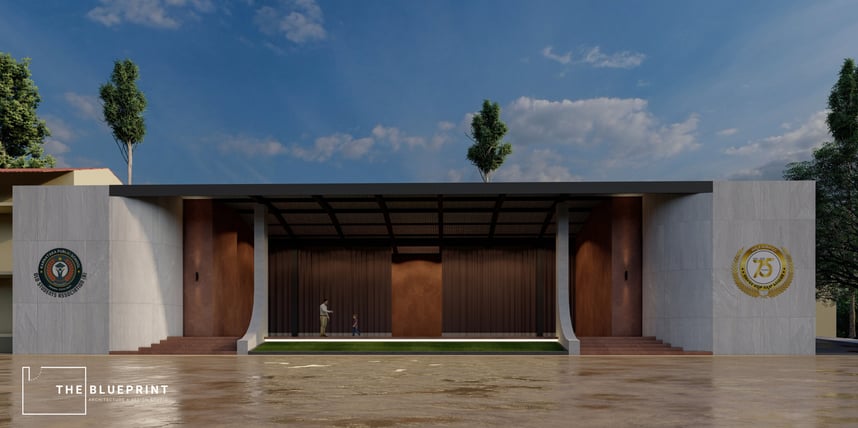 Blue Print Of Open air theater proposed to be built with the help of donors & in collaboration with 