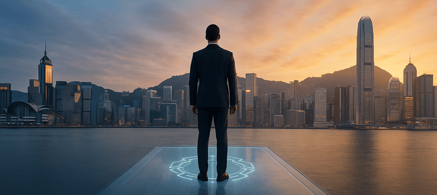 Executive looking at the future