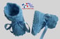 chaussons bleus tricot laine bb fait main