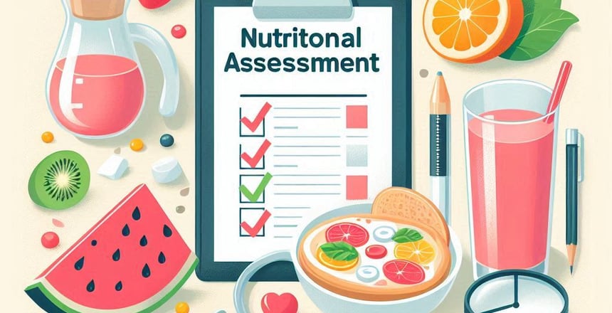 Des aliments et un formulaire MNA