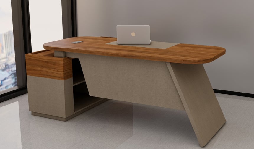 Classic wooden executive desk with storage drawers – Royal Real Touch Furniture Abu Dhabi