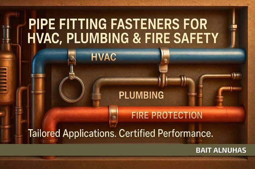 Pipe fitting fasteners for HVAC installation