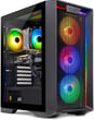 a computer case with a colorful light and a computer case