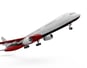 a large jetliner flying in the air