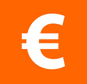 a white and orange euro euro sign with a euro sign