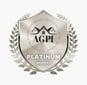 a silver plated badge with a silver and silver badge