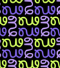 Mosaic music m logo mark in green purple pattern with black background