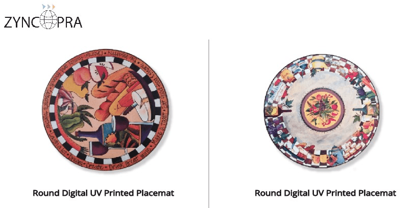 Digitally printed round placemats – custom design options for restaurants