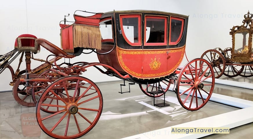 A beautiful red carriage of the 18th century royalty 