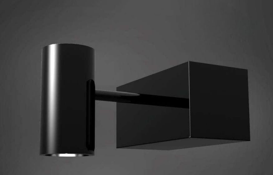 aplique luz minimalista, negro con líneas rectas