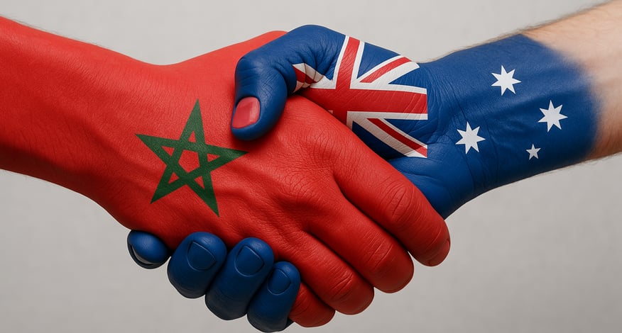 moroccan and australian shaking hands