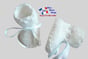 chaussons blancs tricot laine bb fait main
