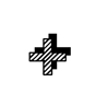 signo de mas rayado ilustrado con otro signo de mas negro en el fondo
