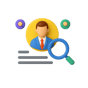 Talent profile with magnifying glass icon