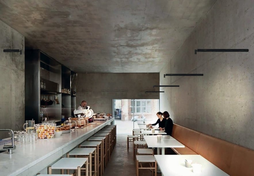 iluminación restaurante directo a mesas