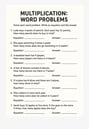multiplication word problem worksheet