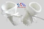 chaussons blancs tricot laine bb fait main