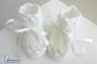 Chaussons blancs layette laine bébé fait main