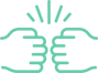 Handshake icon denoting empathy-driven teamwork and inclusive collaboration.
