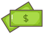 a graphic illustrating a stack of dollars