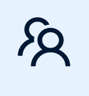 "Icon representing a collaborative work environment with people engaging in discussion."