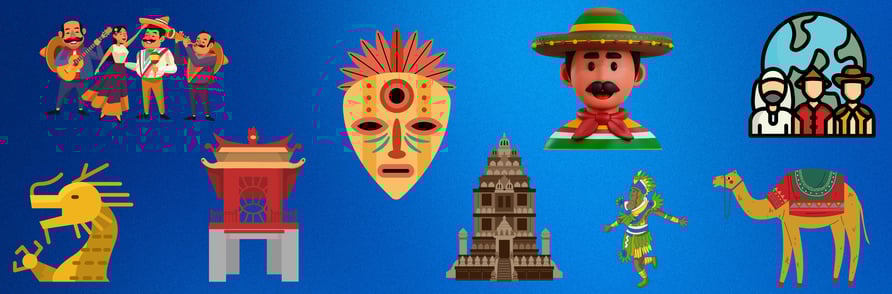 several cultural images from all over the world