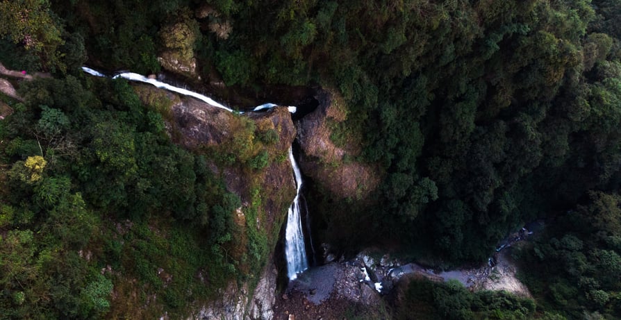 Kholakham Chagey Falls Drone View