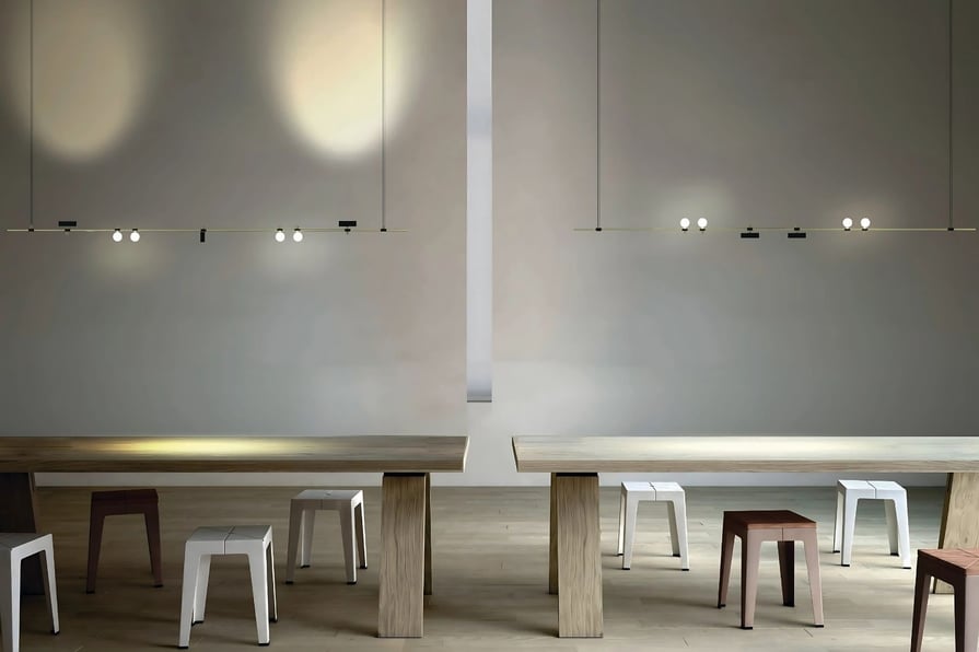 dos mesas comedor iluminadas